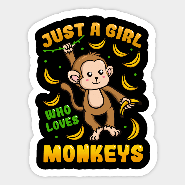 Monkeys Monkey Lover Banana Sticker by CreativeGiftShop